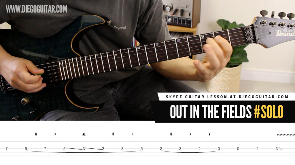 out in the fields guitar solo tab